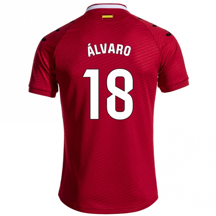 Vaikiškas Alvaro Rodriguez #18 Tamsiai Raudona Išvykos Marškinėliai 2024/25 T-Shirt