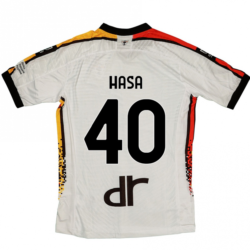 Vaikiškas Luis Hasa #40 Balta Juoda Išvykos Marškinėliai 2024/25 T-Shirt