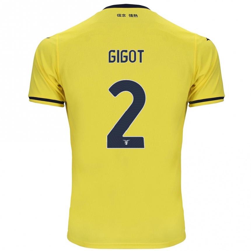 Vaikiškas Samuel Gigot #2 Geltona Išvykos Marškinėliai 2024/25 T-Shirt