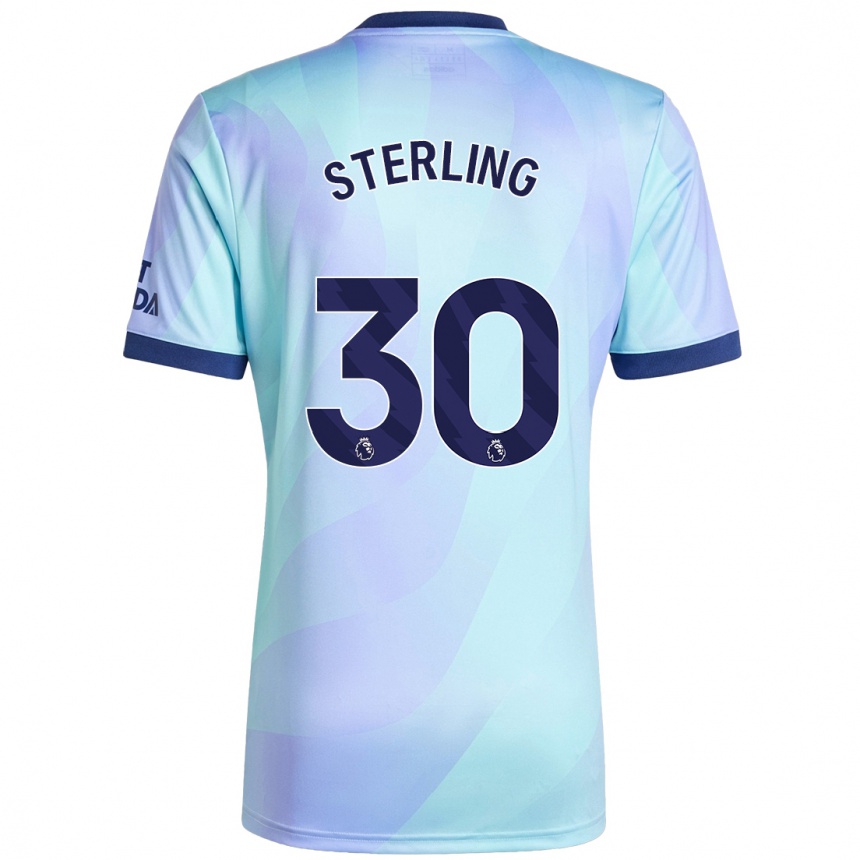 Vaikiškas Raheem Sterling #30 Aqua Trečias Marškinėliai 2024/25 T-Shirt