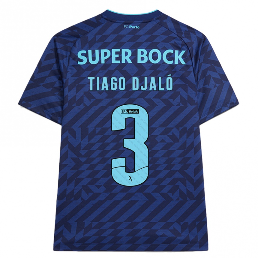 Vaikiškas Tiago Djaló #3 Tamsiai Mėlyna Trečias Marškinėliai 2024/25 T-Shirt