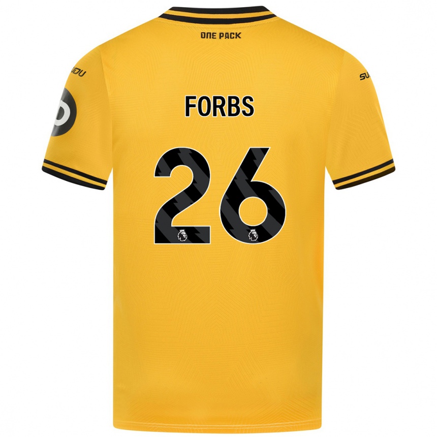 Vaikiškas Carlos Forbs #26 Geltona Namų Marškinėliai 2024/25 T-Shirt