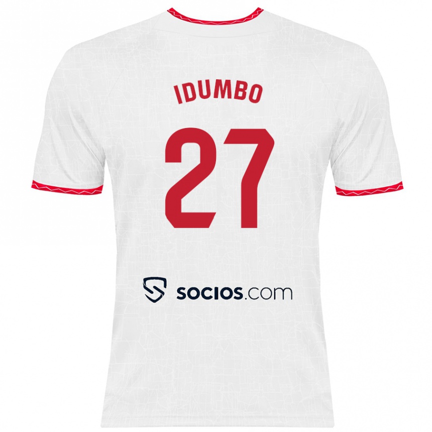 Vaikiškas Stanis Idumbo Muzambo #27 Balta Raudona Namų Marškinėliai 2024/25 T-Shirt