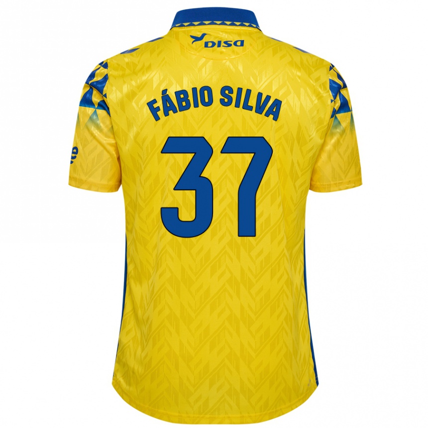 Vaikiškas Fábio Silva #37 Geltona Mėlyna Namų Marškinėliai 2024/25 T-Shirt