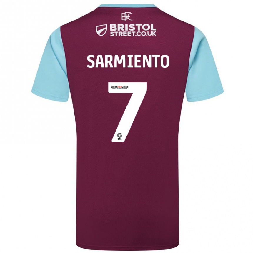 Vaikiškas Jeremy Sarmiento #7 Burgundijos Dangaus Mėlynas Namų Marškinėliai 2024/25 T-Shirt