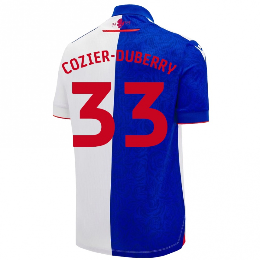 Vaikiškas Amario Cozier-Duberry #33 Dangaus Mėlyna Balta Namų Marškinėliai 2024/25 T-Shirt