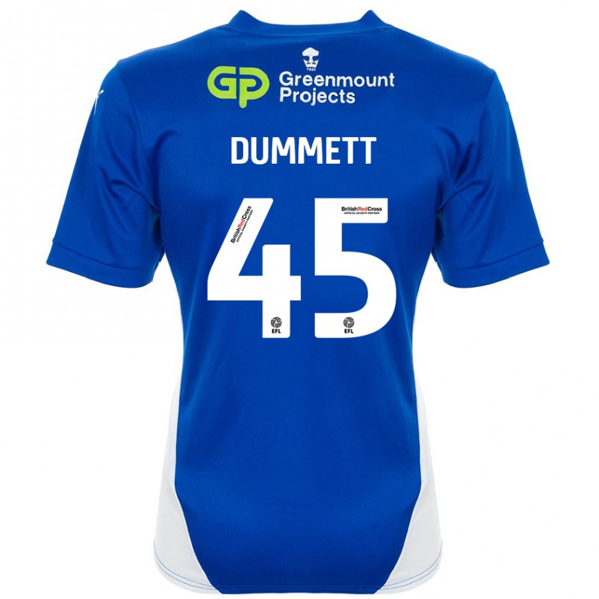 Vaikiškas Paul Dummett #45 Mėlyna Balta Namų Marškinėliai 2024/25 T-Shirt