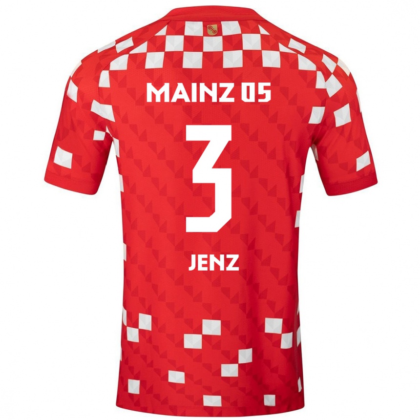 Vaikiškas Moritz Jenz #3 Balta Raudona Namų Marškinėliai 2024/25 T-Shirt