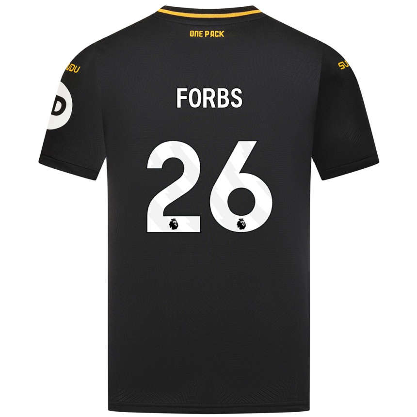 Vaikiškas Carlos Forbs #26 Juoda Išvykos Marškinėliai 2024/25 T-Shirt