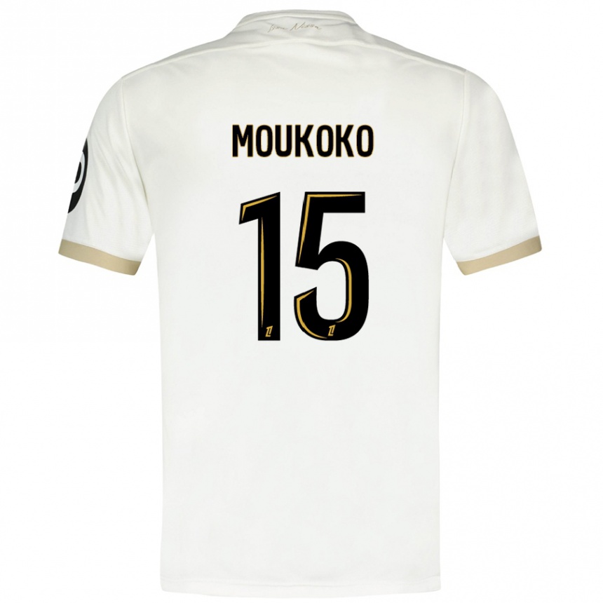 Vaikiškas Youssoufa Moukoko #15 Baltasis Auksas Išvykos Marškinėliai 2024/25 T-Shirt