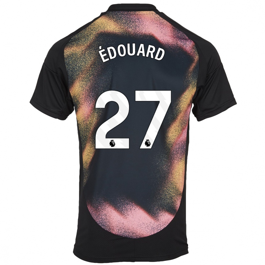 Vaikiškas Odsonne Edouard #27 Juoda Balta Išvykos Marškinėliai 2024/25 T-Shirt