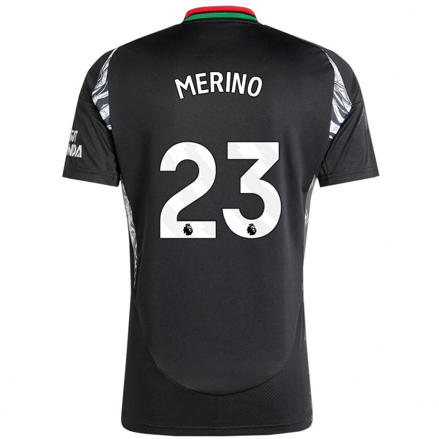 Vaikiškas Mikel Merino #23 Juoda Išvykos Marškinėliai 2024/25 T-Shirt