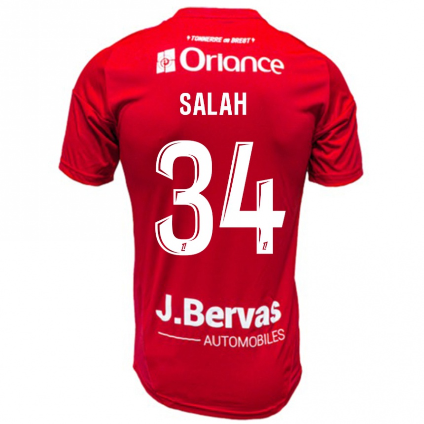 Vaikiškas Ibrahim Salah #34 Raudona Balta Namų Marškinėliai 2024/25 T-Shirt