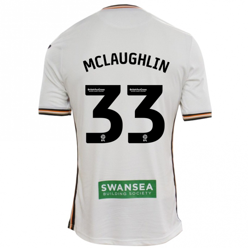 Vaikiškas Jon Mclaughlin #33 Baltas Namų Marškinėliai 2024/25 T-Shirt