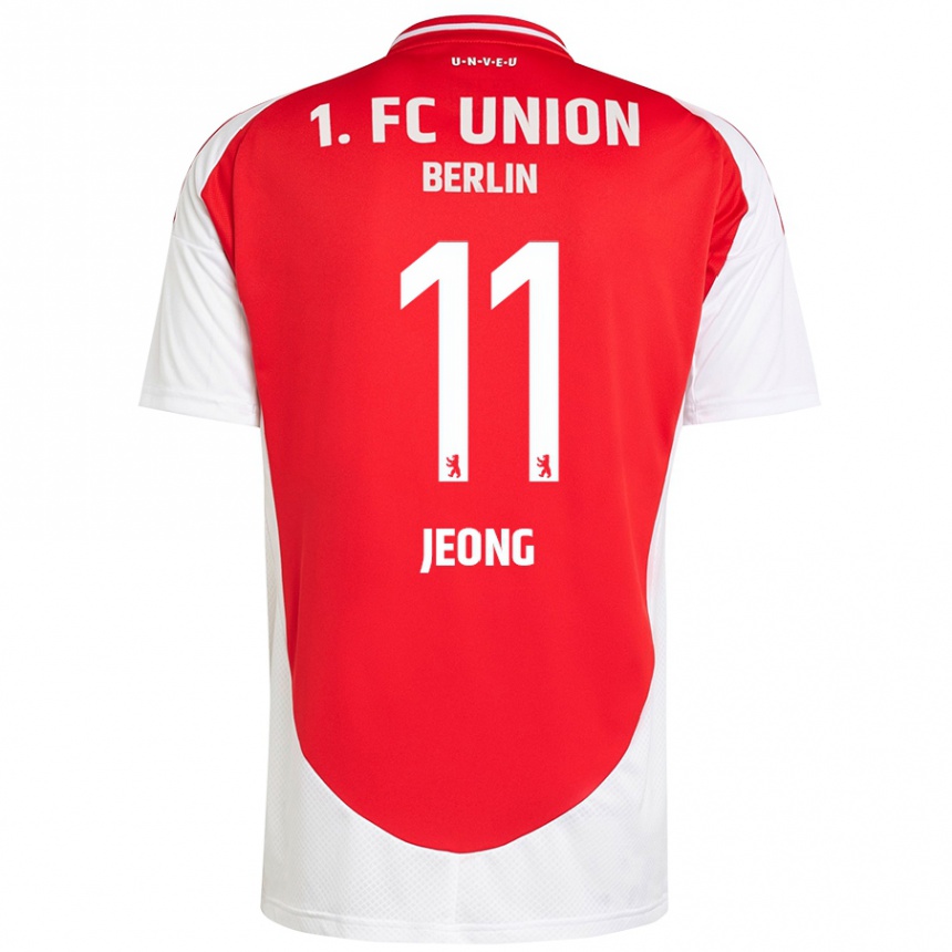 Vaikiškas Woo-Yeong Jeong #11 Raudona Balta Namų Marškinėliai 2024/25 T-Shirt