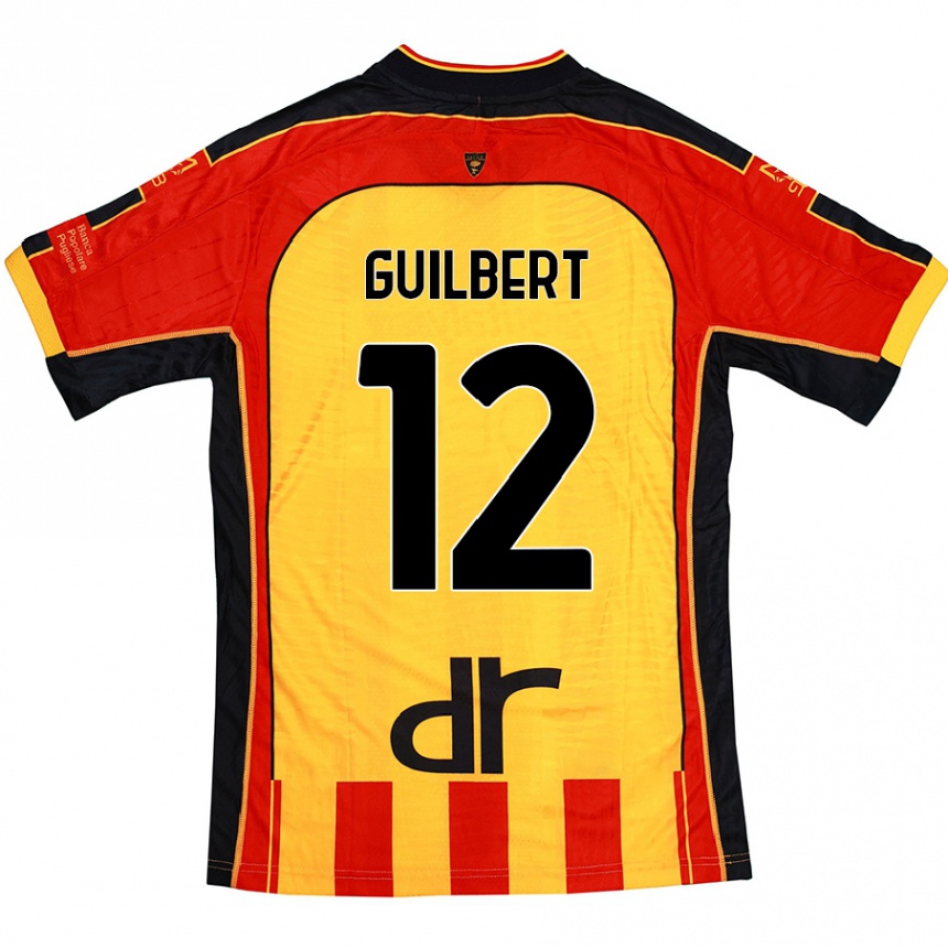 Vaikiškas Frédéric Guilbert #12 Geltona Raudona Namų Marškinėliai 2024/25 T-Shirt