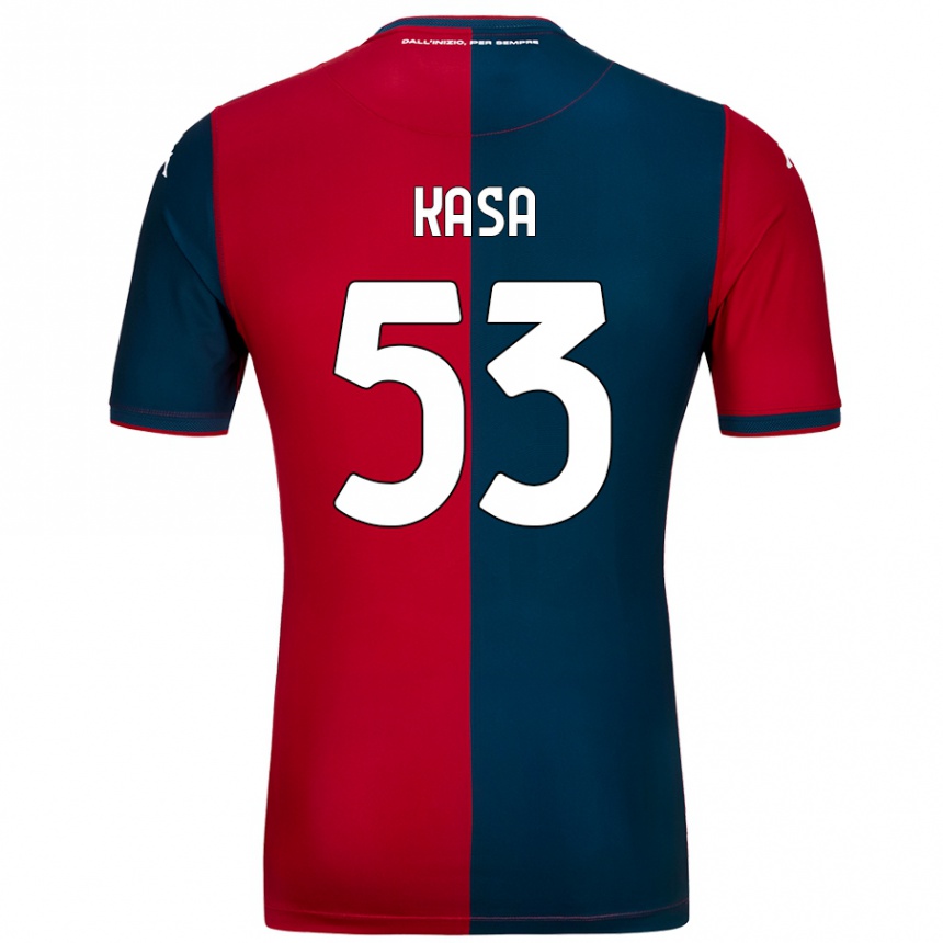 Vaikiškas Lior Kasa #53 Raudona Tamsiai Mėlyna Namų Marškinėliai 2024/25 T-Shirt