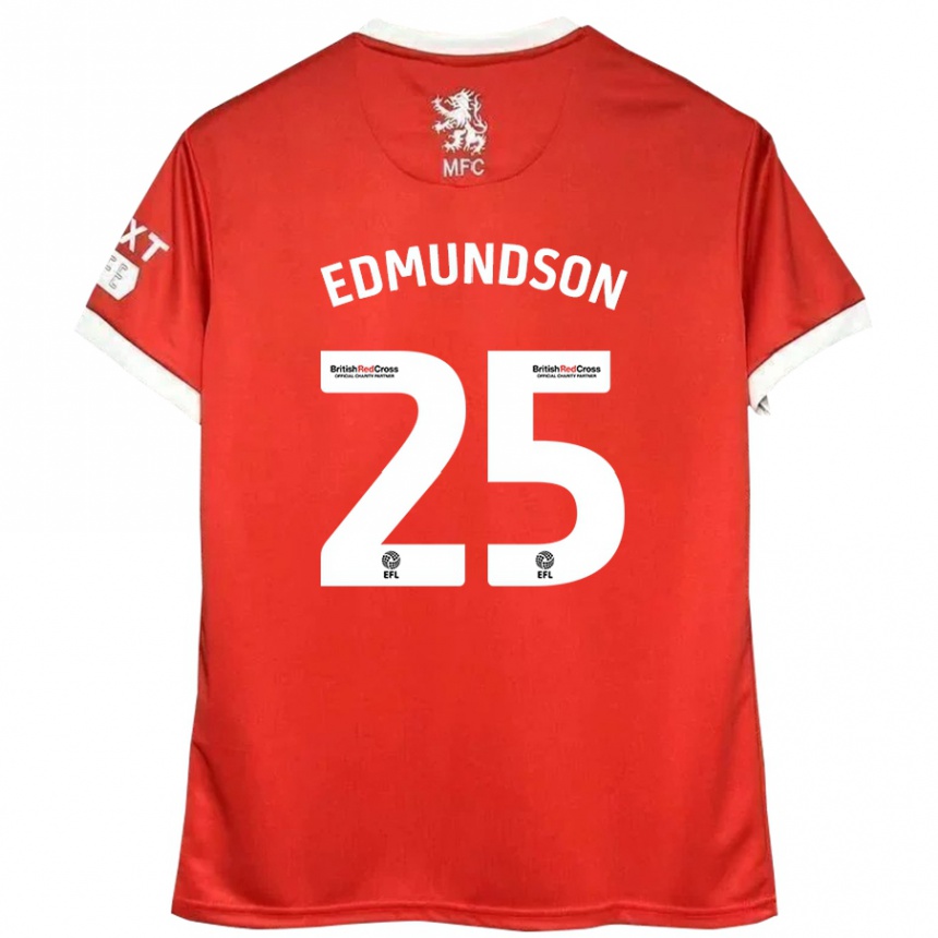 Vaikiškas George Edmundson #25 Raudona Balta Namų Marškinėliai 2024/25 T-Shirt