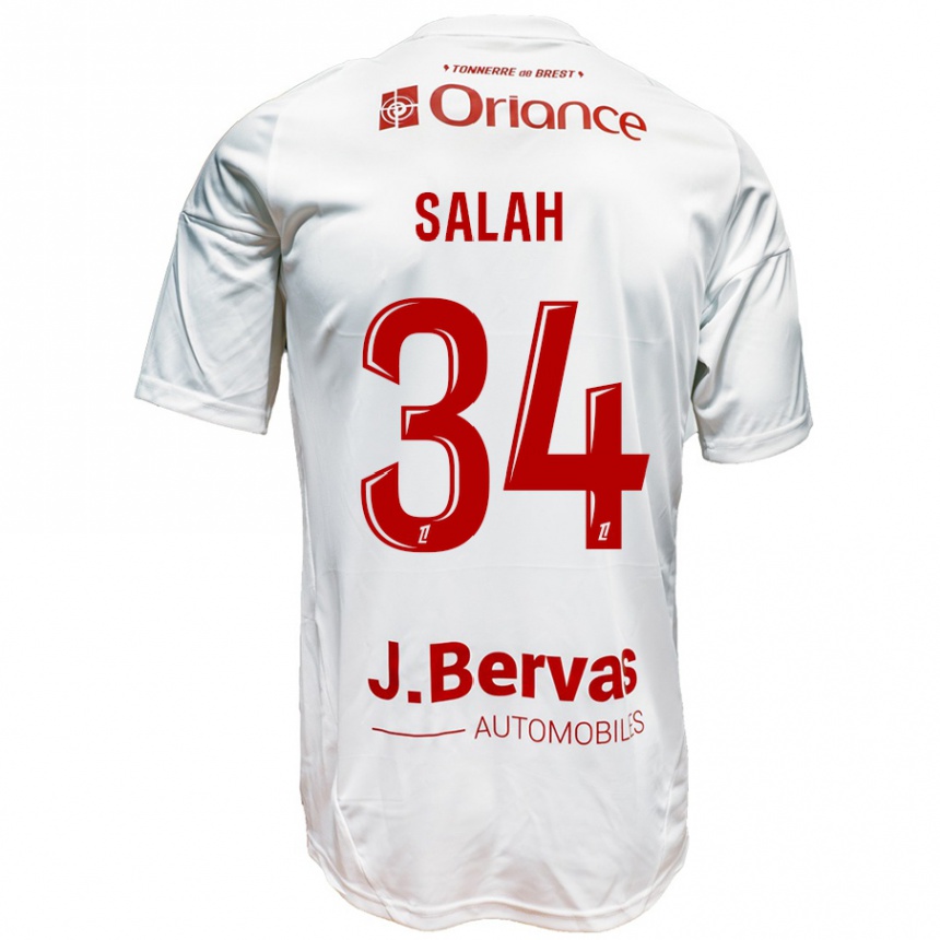 Vaikiškas Ibrahim Salah #34 Balta Raudona Išvykos Marškinėliai 2024/25 T-Shirt