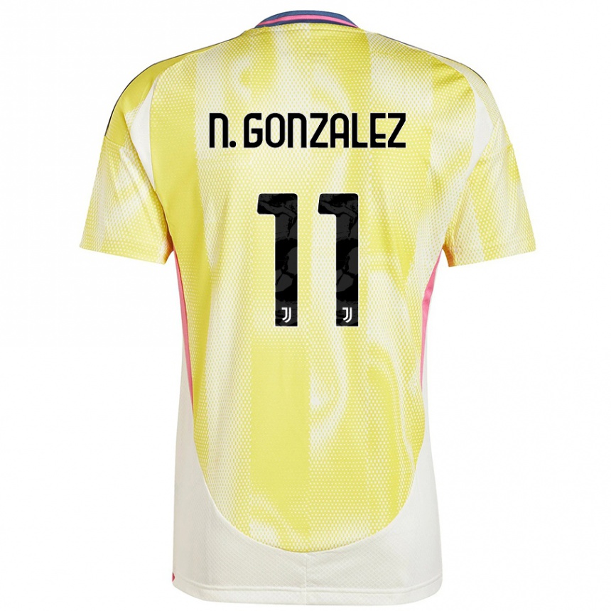 Vaikiškas Nicolás González #11 Saulės Geltona Išvykos Marškinėliai 2024/25 T-Shirt