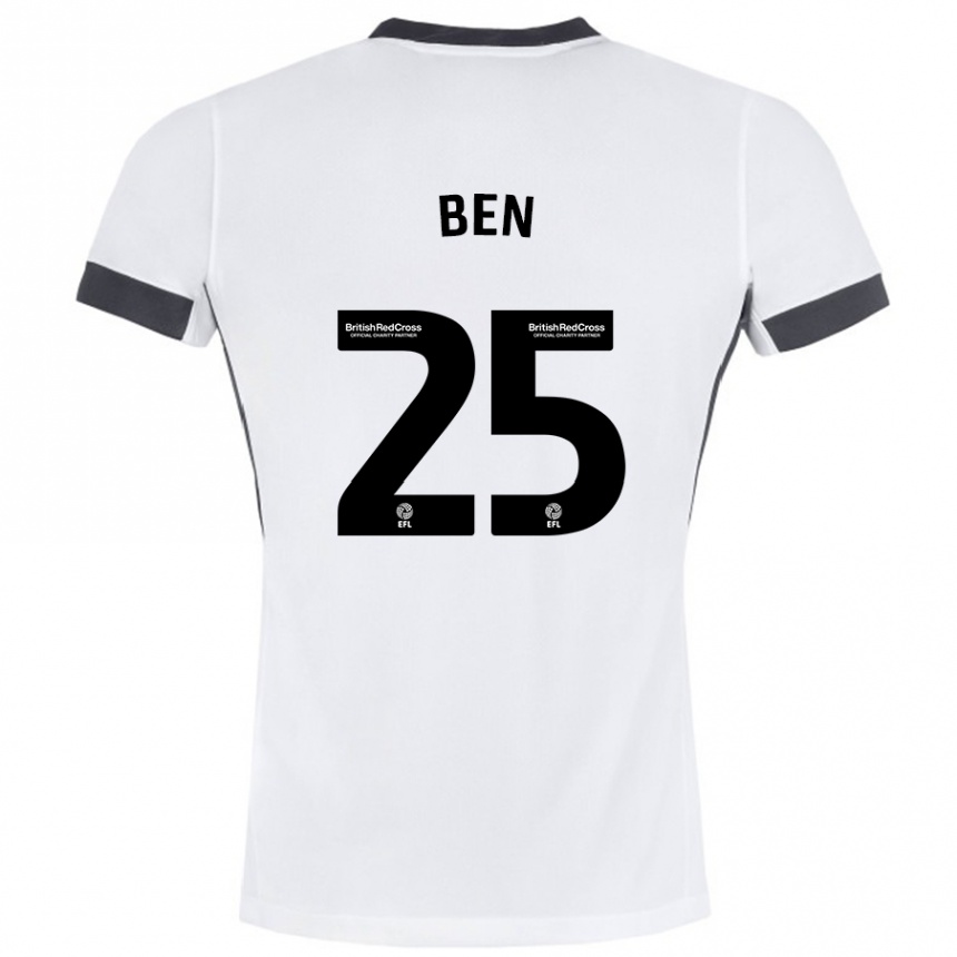 Vaikiškas Ben Davies #25 Balta Juoda Išvykos Marškinėliai 2024/25 T-Shirt