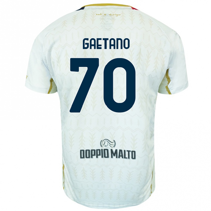 Vaikiškas Gianluca Gaetano #70 Baltas Išvykos Marškinėliai 2024/25 T-Shirt