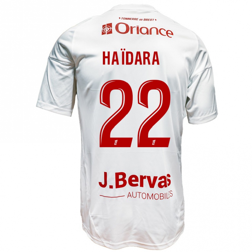 Vaikiškas Massadio Haidara #22 Balta Raudona Išvykos Marškinėliai 2024/25 T-Shirt