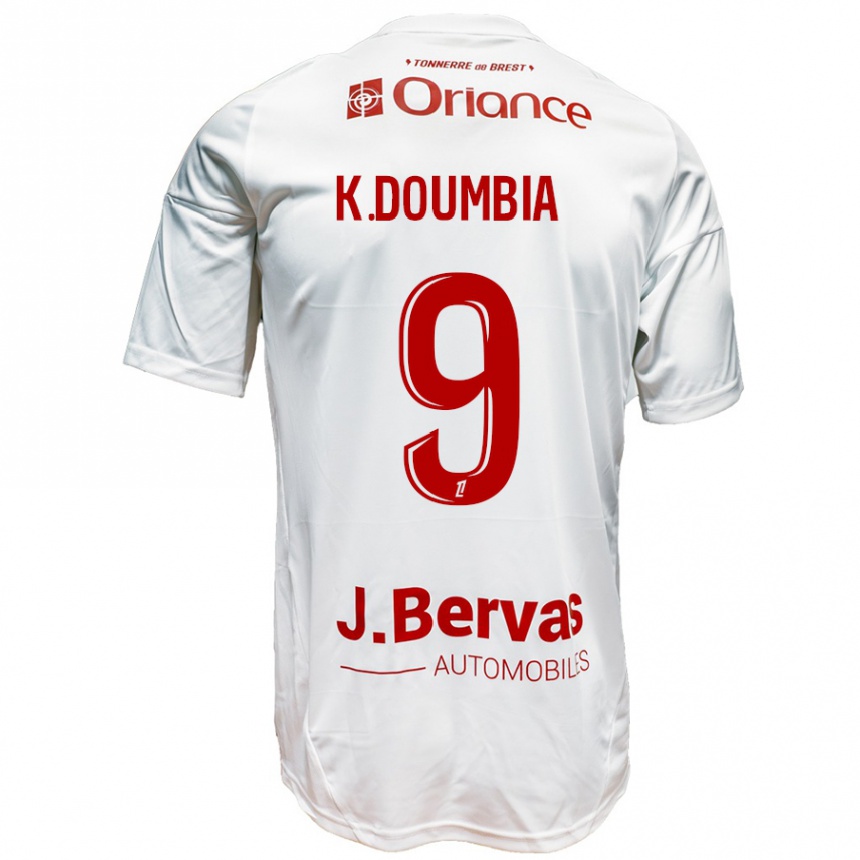 Vaikiškas Kamory Doumbia #9 Balta Raudona Išvykos Marškinėliai 2024/25 T-Shirt