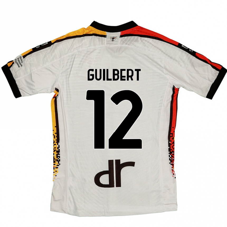 Vaikiškas Frédéric Guilbert #12 Balta Juoda Išvykos Marškinėliai 2024/25 T-Shirt