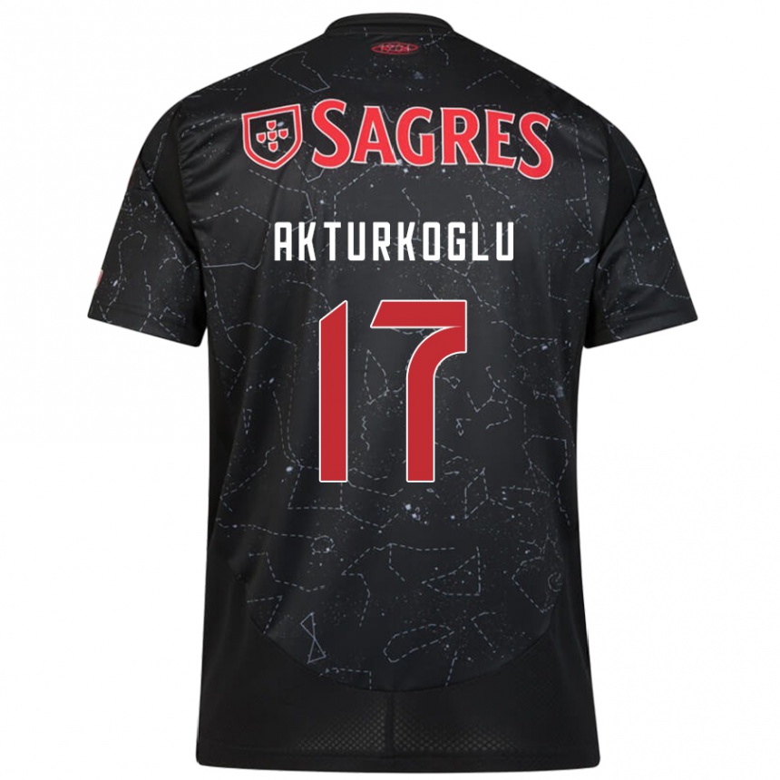 Vaikiškas Kerem Aktürkoğlu #17 Juoda Raudona Išvykos Marškinėliai 2024/25 T-Shirt