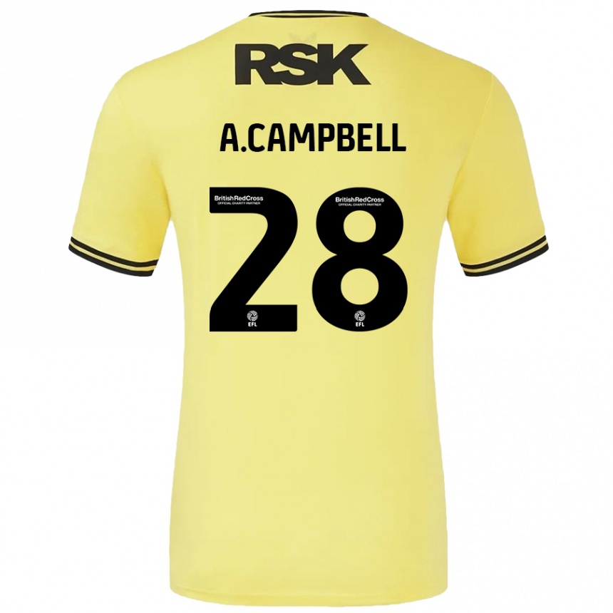 Vaikiškas Allan Campbell #28 Geltona Juoda Išvykos Marškinėliai 2024/25 T-Shirt