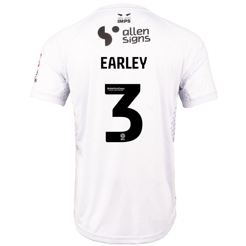 Vaikiškas Saxon Earley #3 Raudona Balta Išvykos Marškinėliai 2024/25 T-Shirt