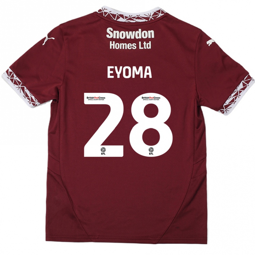 Vaikiškas Timothy Eyoma #28 Burgundija Namų Marškinėliai 2024/25 T-Shirt