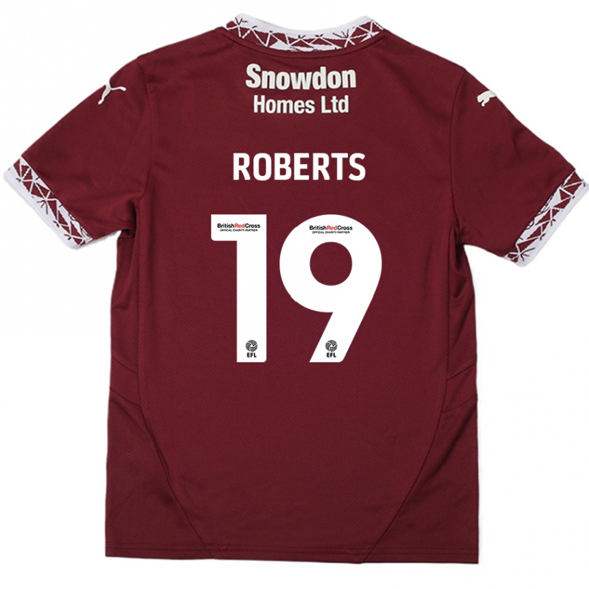 Vaikiškas Tyler Roberts #19 Burgundija Namų Marškinėliai 2024/25 T-Shirt