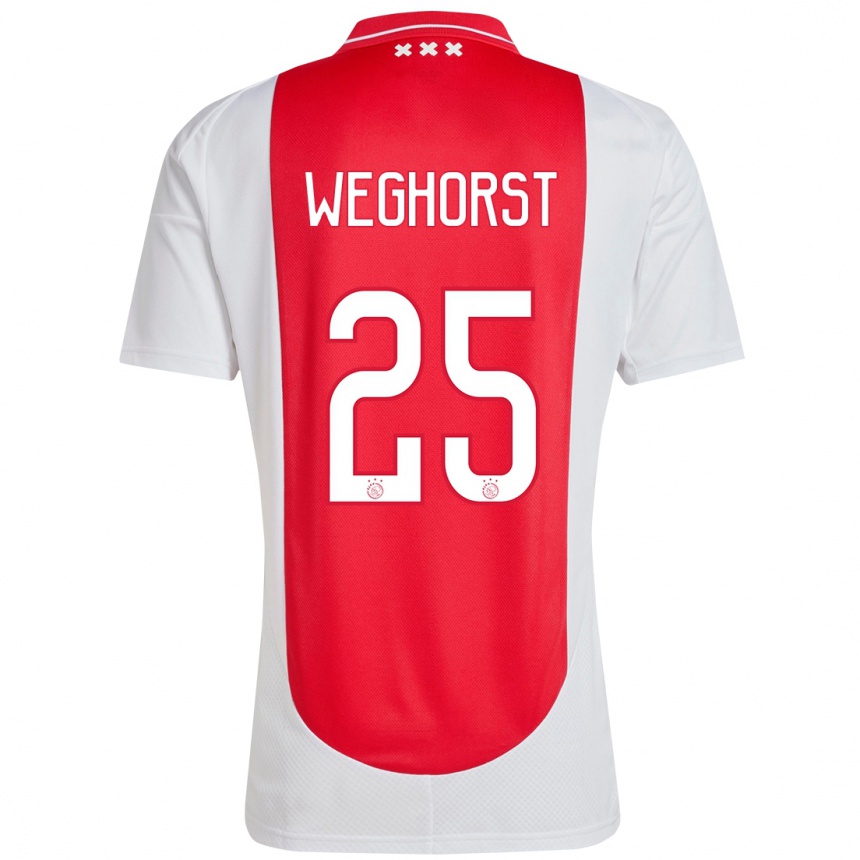 Vaikiškas Wout Weghorst #25 Raudona Balta Namų Marškinėliai 2024/25 T-Shirt