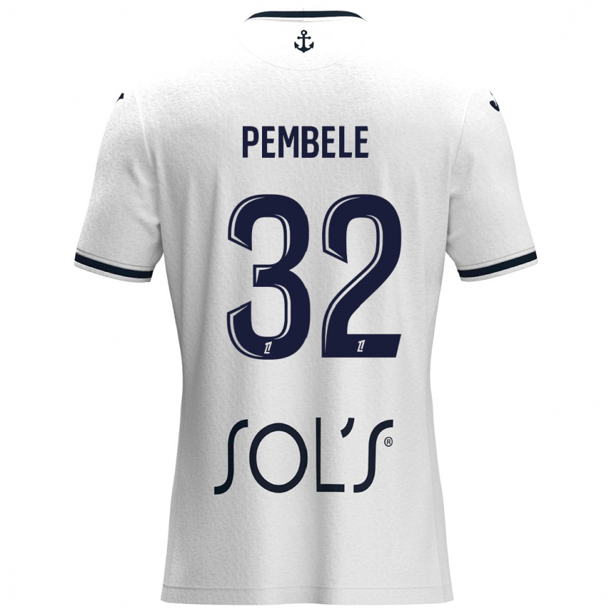 Vaikiškas Timothée Pembélé #32 Balta Tamsiai Mėlyna Išvykos Marškinėliai 2024/25 T-Shirt