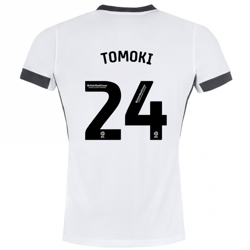 Vaikiškas Tomoki Iwata #24 Balta Juoda Išvykos Marškinėliai 2024/25 T-Shirt