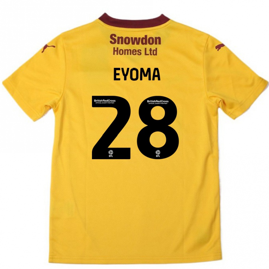 Vaikiškas Timothy Eyoma #28 Oranžinė Burgundija Išvykos Marškinėliai 2024/25 T-Shirt