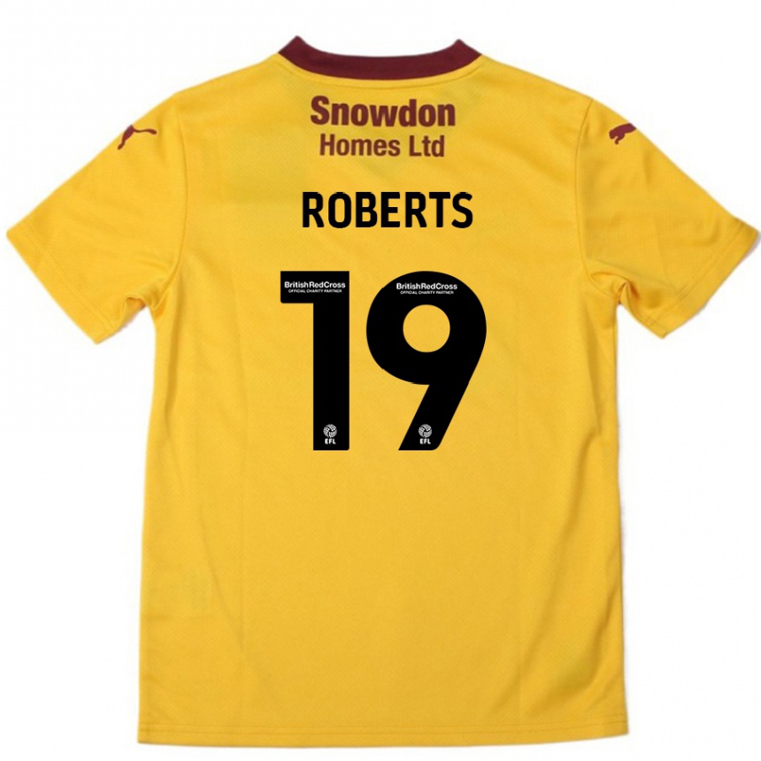 Vaikiškas Tyler Roberts #19 Oranžinė Burgundija Išvykos Marškinėliai 2024/25 T-Shirt