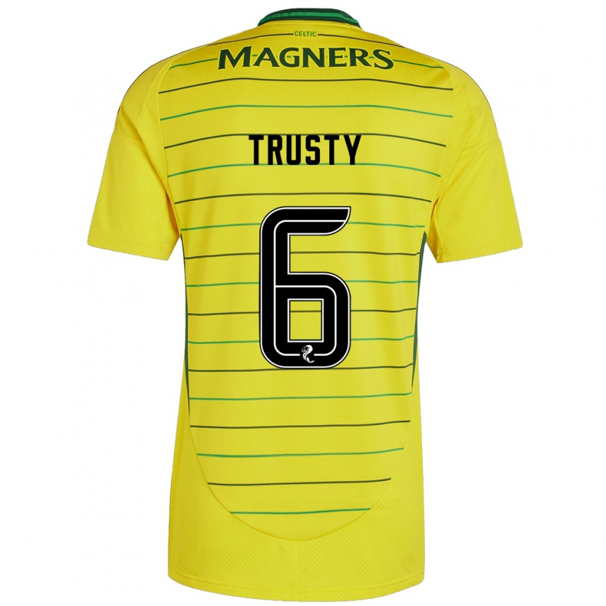 Vaikiškas Auston Trusty #6 Geltona Išvykos Marškinėliai 2024/25 T-Shirt