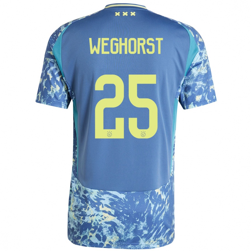 Vaikiškas Wout Weghorst #25 Pilka Mėlyna Geltona Išvykos Marškinėliai 2024/25 T-Shirt