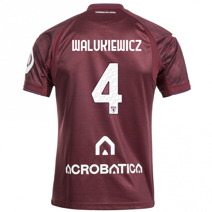 Vaikiškas Sebastian Walukiewicz #4 Kaštoninė Balta Namų Marškinėliai 2024/25 T-Shirt