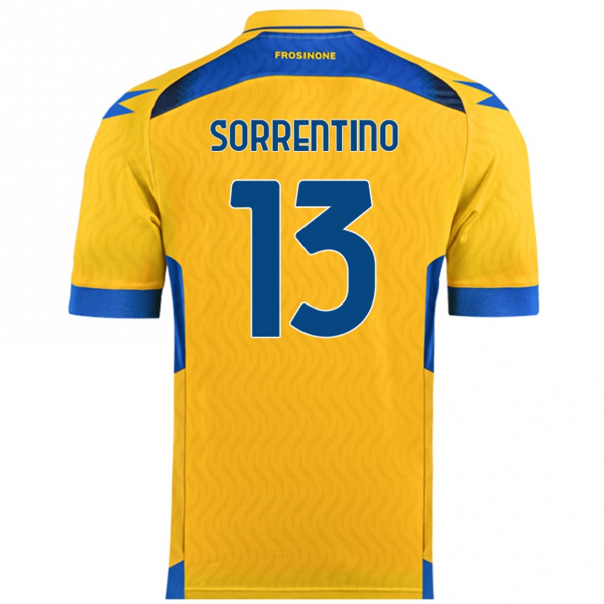 Vaikiškas Alessandro Sorrentino #13 Geltona Namų Marškinėliai 2024/25 T-Shirt