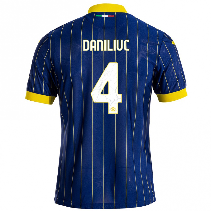 Vaikiškas Flavius Daniliuc #4 Mėlyna Geltona Namų Marškinėliai 2024/25 T-Shirt