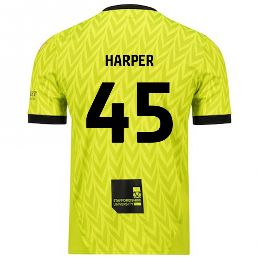 Vaikiškas Rekeem Harper #45 Fluorescencinė Žalia Išvykos Marškinėliai 2024/25 T-Shirt