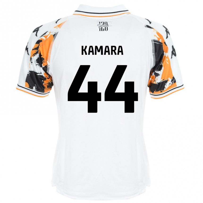 Vaikiškas Abu Kamara #44 Baltas Išvykos Marškinėliai 2024/25 T-Shirt