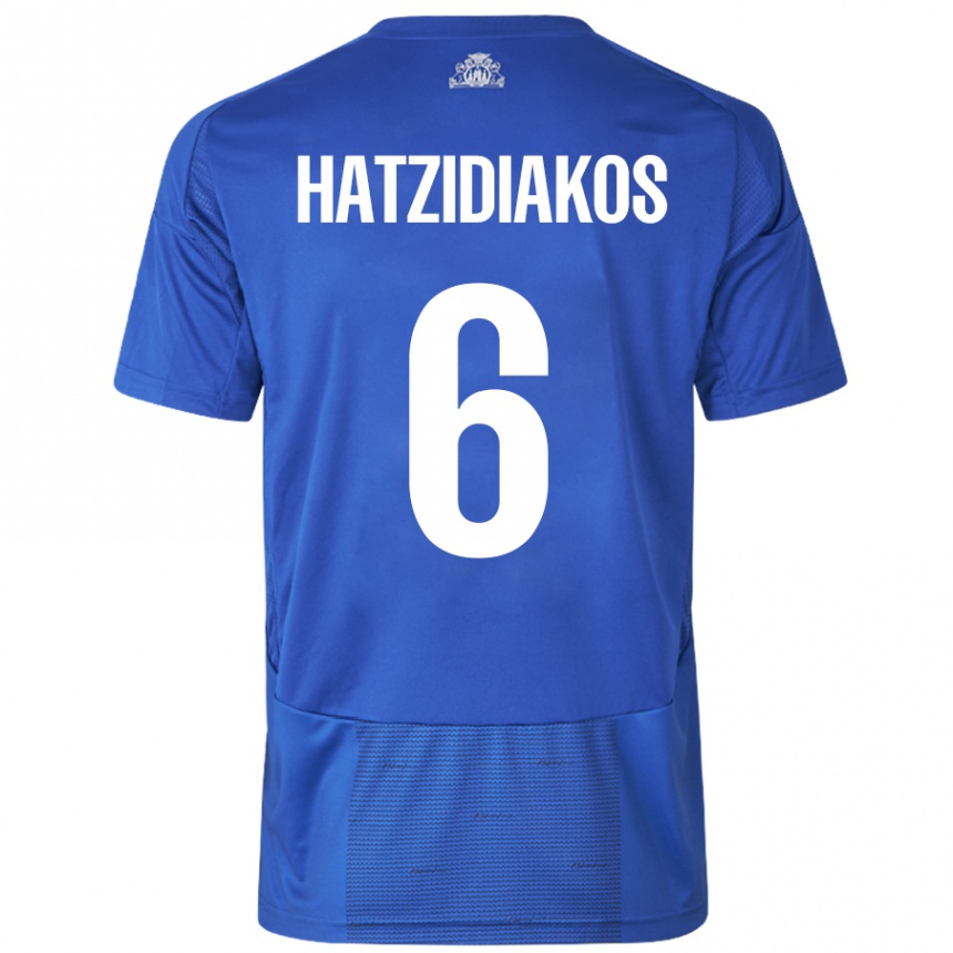 Vaikiškas Pantelis Hatzidiakos #6 Balta Mėlyna Išvykos Marškinėliai 2024/25 T-Shirt