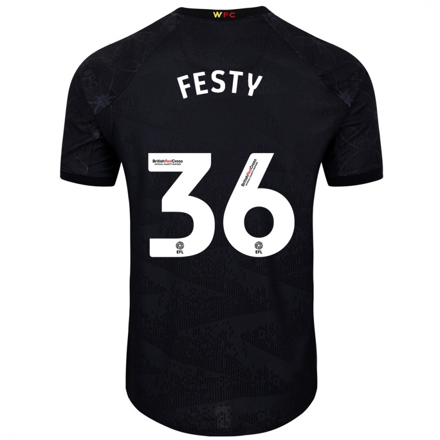 Vaikiškas Festy Ebosele #36 Juoda Balta Išvykos Marškinėliai 2024/25 T-Shirt