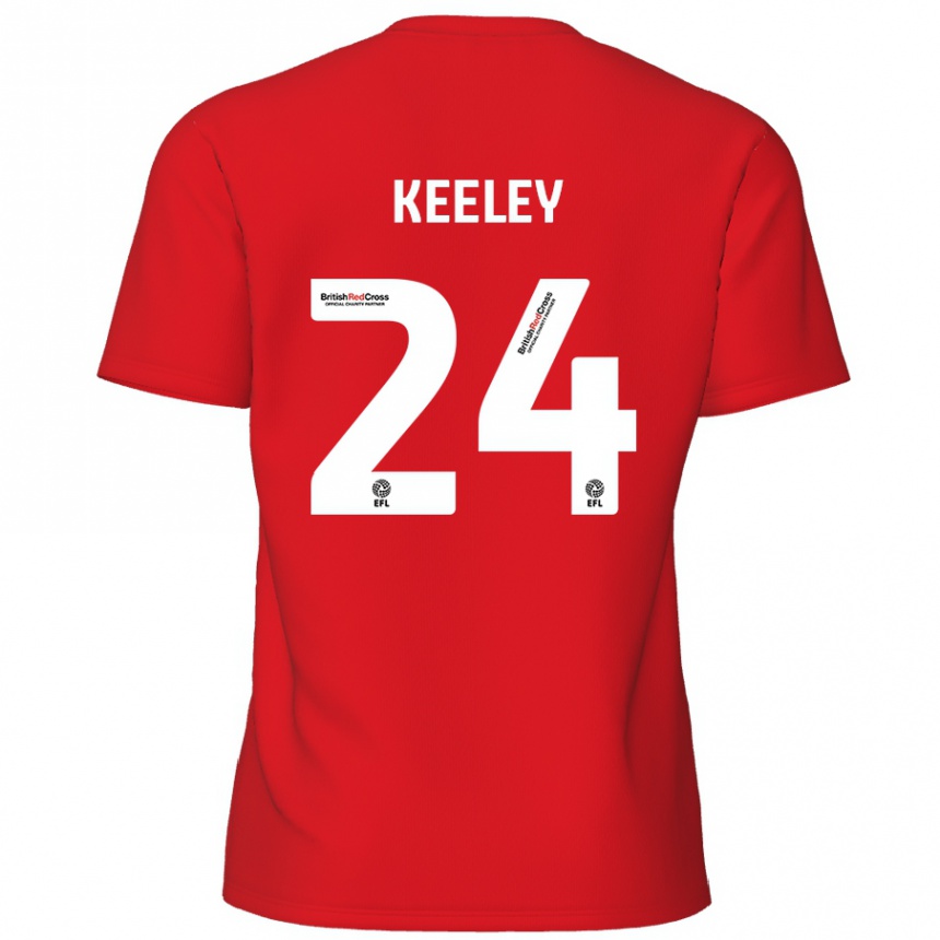 Vyrai Josh Keeley #24 Raudona Namų Marškinėliai 2024/25 T-Shirt