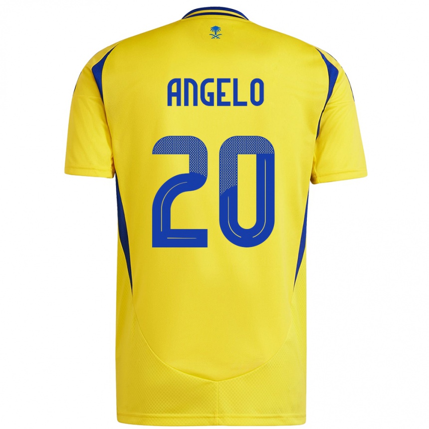 Vyrai Ângelo #20 Geltona Mėlyna Namų Marškinėliai 2024/25 T-Shirt